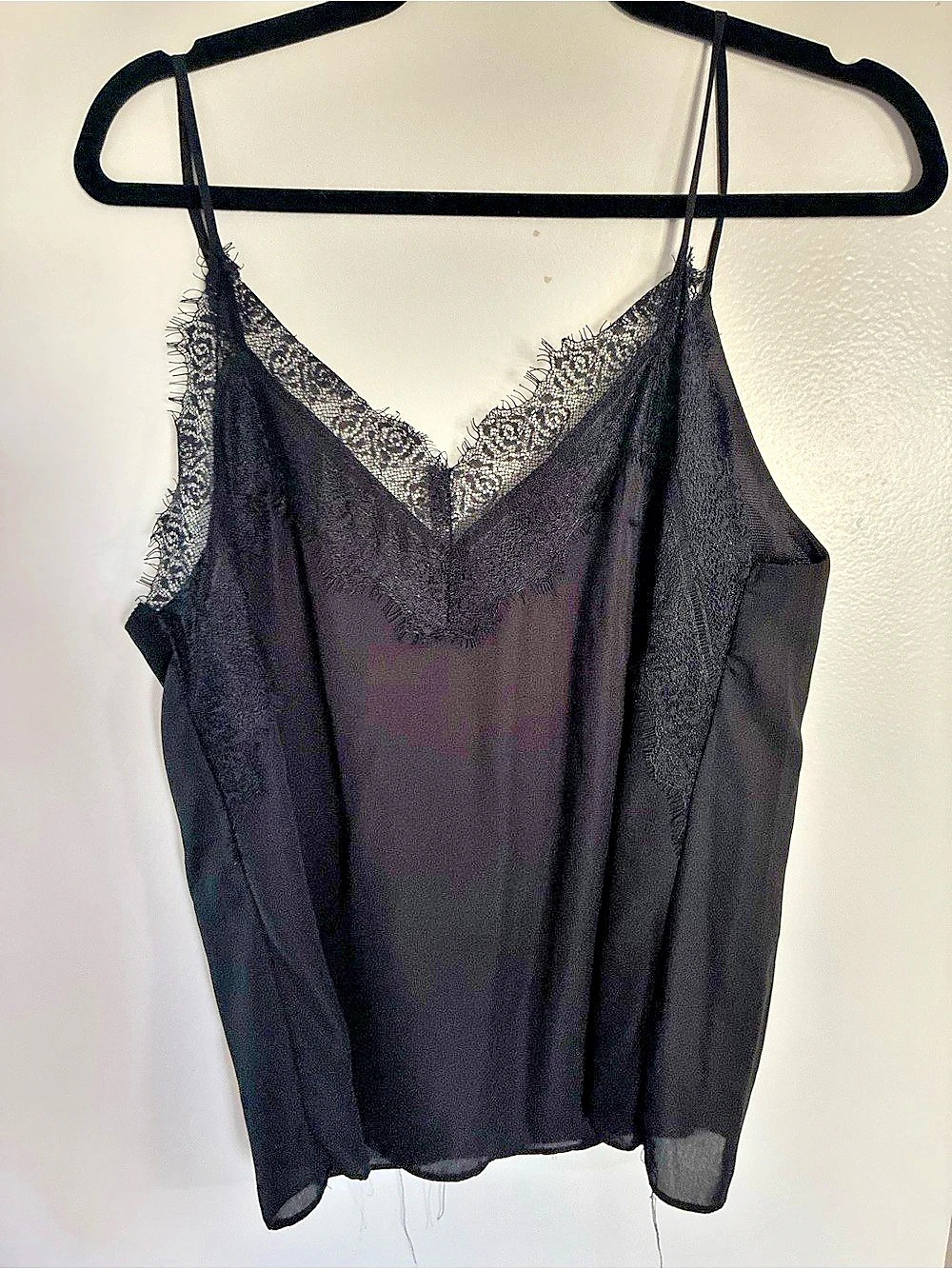 Black Lace Trim Cami tank